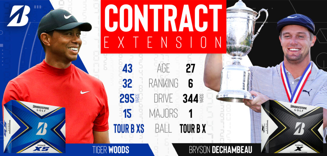 Bridgestone Re-signs Tiger Woods and Bryson DeChambeau to Long-Term Contracts